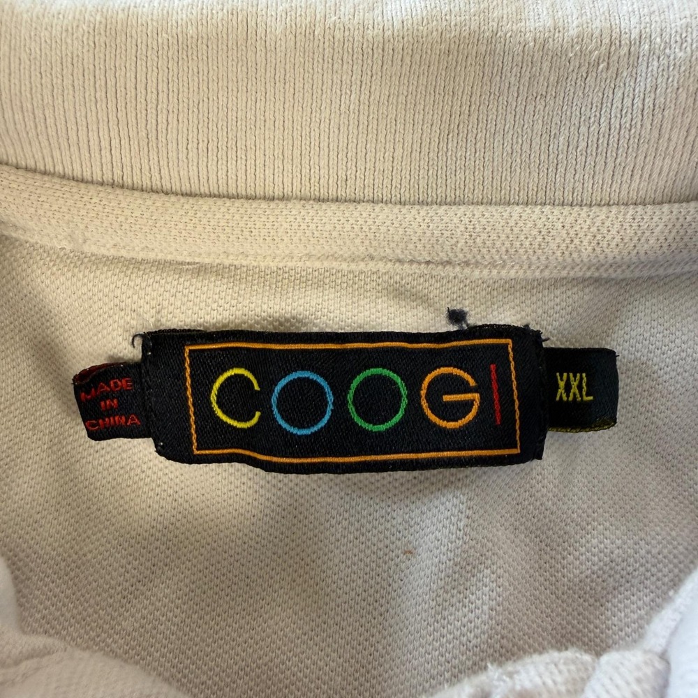 Vintage 90s Coogi Australia Embroidered Pique Cotton Polo Shirt White XXL